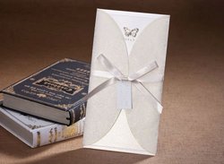 Elegant Ivory Butterfly Print Tri-fold Wedding Invitation Printable and Customizable Wholesale 50pcs/lot Free Shipping(China (Mainland))