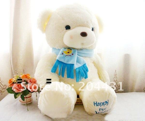 80cm teddy bear with scarf plush toy stuffed plush toy teddy bear Christmas gift factory supply freeshipping(China (Mainland))