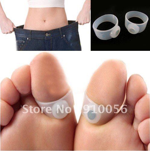 Free Shipping 200 pcs Slimming Easy Health Magnetic Silicon Foot Massage Toe Ring Weight Loss Foot
