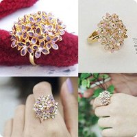 Min order is 20$(Mixed order)Popular Full drill flower ring Free shipping South Korea fair maiden style
