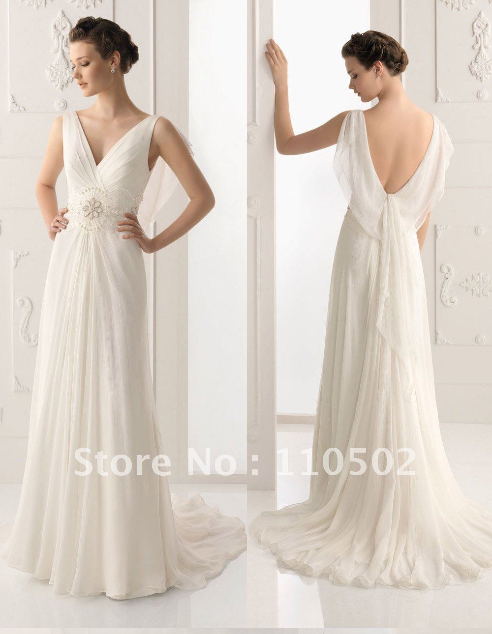 elegant tropical wedding dress