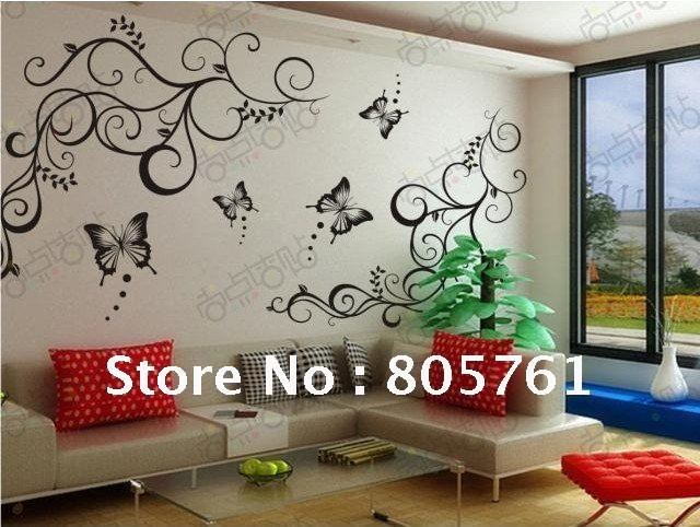 tree design personalized room,TV and sofa background wall stickers ...