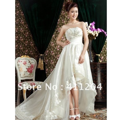 Short Lace Wedding Dress on Com   Buy Tube Top Train Wedding Dress Short Front  Long Back Wedding