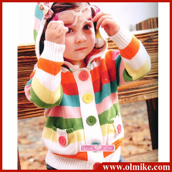 Stripe Hooded LOT pieces hooded Kid's Rainbow scarf Colorful cardigan / Cardigan Baby 100 Stripe Hooded LOT pieces hooded Kid's Rainbow scarf Colorful cardigan / Cardigan Baby 100