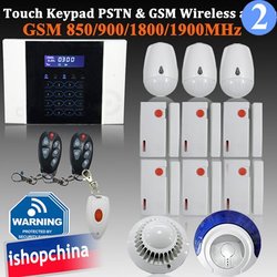 Touch Keypad 40 Zones LCD PSTN&GSM Cellular Dual Network Wireless Home Security House Burglar Intruder Alarm System iHome328MGT2(China (Mainland))