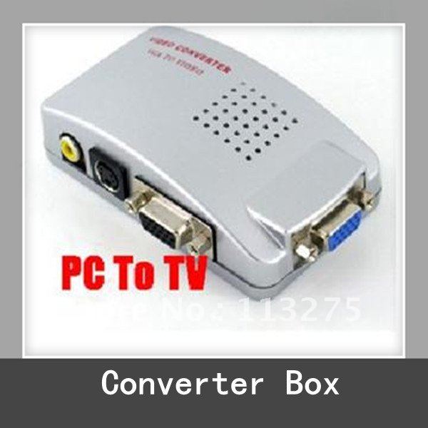 PC MAC VGA to TV AV Composite RCA S-Video Converter Box