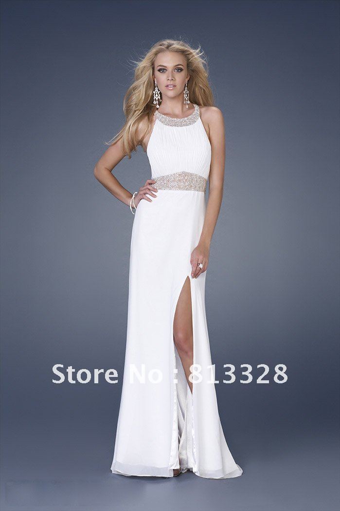 белое платье в пол 

