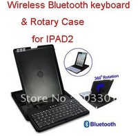 360 degree rotary case wireless bluetooth keyboard for ipad2, rotarty stand cover for ipad 2, free shipping