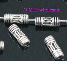 OMH wholesale Free ship 250pcs tibetan silver tube spacer beads Jewelry metal beads 8X3mm ZL135