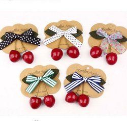 Min. order US$10 Free Shipping Hair Accessories Cherry Bow tie DUCK CLIP red cherry hairclips Sideclip Women hair ornament(China (Mainland))