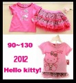 90~130 Kids suit Hello kitty Blouses + TUTU dress =set 5set/lot Children clothing suit