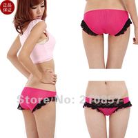 Free Shipping-2012 lastest  Explosion models Super cute Lace  briefs Low-waist  Missfeel D42128 lady  bulks