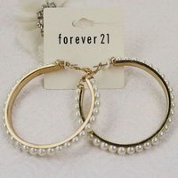 2012 new Simulated pearl Big Hoop earrings jewellery,Free shipping,Min Order $15