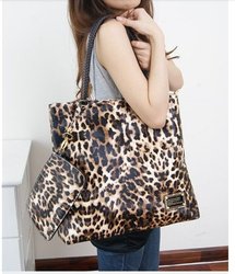 New arrival handbag,Classic Leopard design bag+card bag,Black/coffe fashion lady's must have,free shipping,wholesale,hot sale(China (Mainland))