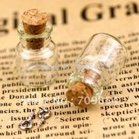 free shipping!!! 100pcs/lot Tall Glass Bottle Vials Charms Pendant With Cork and Eyehook 13*18*6mm