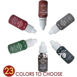 6 Colorful Permanent Makeup ink/pigment 1/2 OZ for eyebrow makeup FREE SHIPPING(China (Mainland))