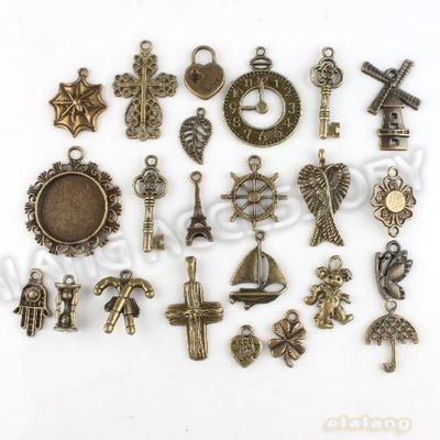 Neues design 138pcs/lot gemischt reize antike bronze vernickelt schmuckzubeh&ouml;r 142743 legierung anh&auml;nger