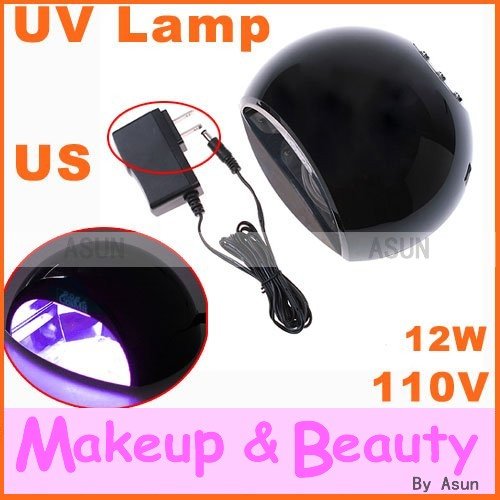 Mini 12W 110V UV Gel Nail Art Curing Drying Lamp Light Polish Dryer Black(US