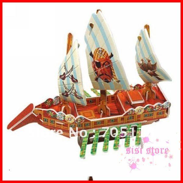 3D Letter Puzzle Pirate ship with Paper Funny Kids gift Educational 