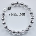 Wholesale, free shipping, 925 sterling silver 10mm Solid bracelets,  HB101