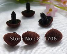 18mm brown Triangle shape TOY PLASTIC FLOCKING safety nose with washers for toy doll accessories