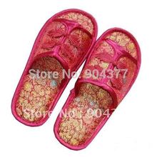 Free shipping Chinese knot Silk Flower Indoor Pretty Slippers For Women  5pair/lot  Free