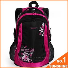Free Shipping 2012 Waterproof Beautiful Flowers Backpack 45*30*14cm Nylon Backpacks School Bag 2colors Women Travel Bag ALY01(China (Mainland))