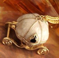Promotion Fashion Retro Jewelry, Halloween Gift, Vintage Cinderella Magic Pumpkin Coach Necklace N037