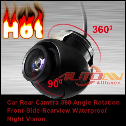Hot Car CCD Front View Camera Non-Mirror 360 Angle Rotation Waterproof Night vision backup camera USA warehouse(China (Mainland))