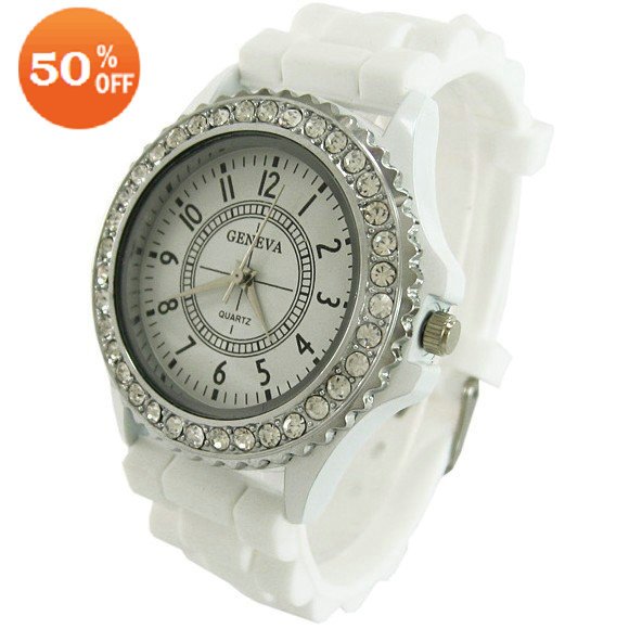 Silicone watch ladies women men students Crystal Wrist Jelly Watches 