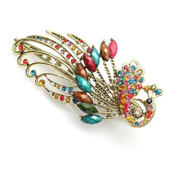 10pcs/lot Free Shipping High Quality Fashion Jewelry Vintage Peacock Hairclips Ornament accessory Assorted Colors(China (Mainland))