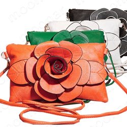 Big Flower Faux Leather Clutch Sling Shoulder Bags Handbag Casual Purse Zipper bag B364(China (Mainland))