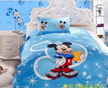 baby/kid quilt cover+bedsheet+pillow cover,blue mickey .bedding sets baby/kid quilt cover+bedsheet+pillow cover,blue mickey .bedding sets