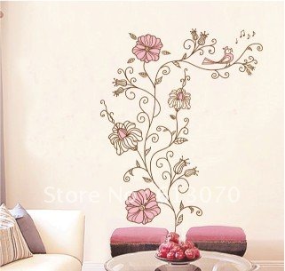 Removable Wallpaper on 14  20  Cat Sticker Lights And Birds Wallpaper Quote Poster Removable