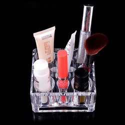 Makeup Brush Holder on Acrylic Crystal Cube Lipstick Cosmetic Organizer Makeup Case Mac Brush