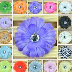 16Pcs Girl Baby Daisy Hair Flower Clips Bow Headbands with crystal center, Hair accessories 3967(China (Mainland))