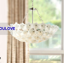 Contemporary White Glass Blooming Flower pendant lamp pendant lights hanging light Modern for home