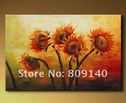 Free shipping Oil Painting canvas Sunflower painting decoration ...
