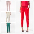 Free Shipping Fashion 2013 Women casual pants ,Candy Color  trousers women +Belt