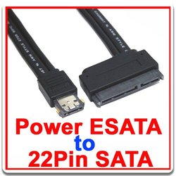 50cm POWER ESATA(5V+12V) TO SATA 22PIN Data CABLE(China (Mainland))