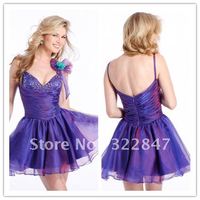 Purple Cocktail Dress on Beads Cocktail Dress 2012 Spaghetti Straps Purple Cocktail Dress Bm9
