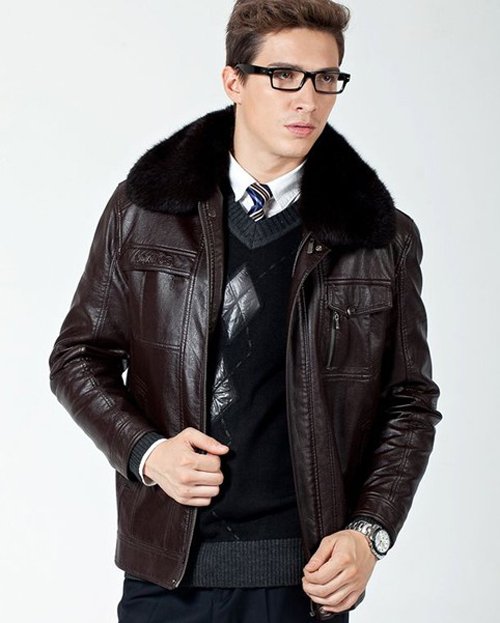 Aliexpress Mobile Global Ping For Apparel Phones Men S Leather Blue Fox Fur Collar Lapel Imported Sheep Jacket Thick Warm Autumn And Winter Thermal Models Glm004
