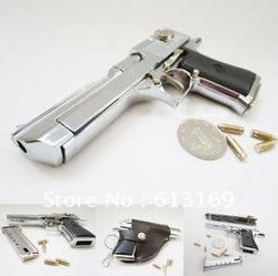 Free shippng 1:2.5 simulation handgun New desert Eagle pistol model silver color toy model pistol not launch(China (Mainland))