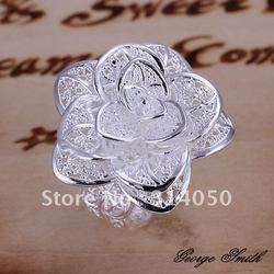 GSSPR116/Promotion,free shipping,high quality silver ring jewelry,Fashion jewelry,wedding flower ring,wholesale,factory price(China (Mainland))