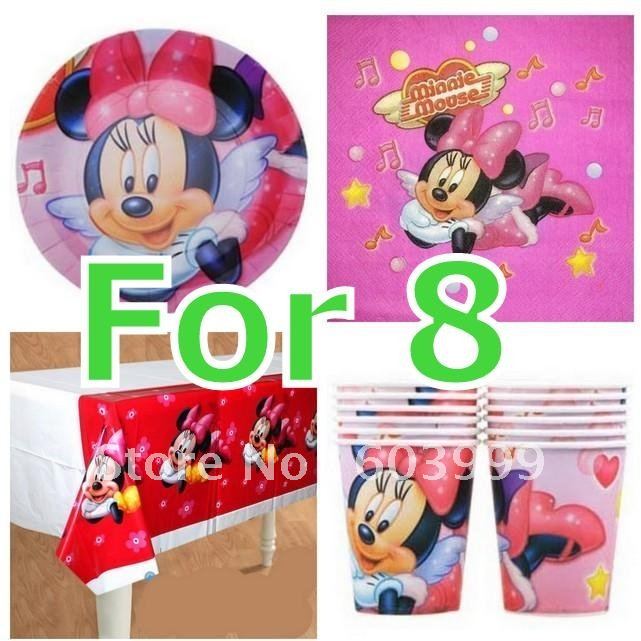 MINNIE MOUSE PINK birthday party decorations plates Cups napkins table ...