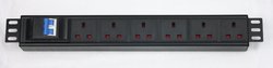 19" 1.5U 6Way UK type PDU with 2P circuit breaker(China (Mainland))