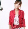 2011 red zipper turn-down collar women's leather clothing jacket short jacket female(China (Mainland))