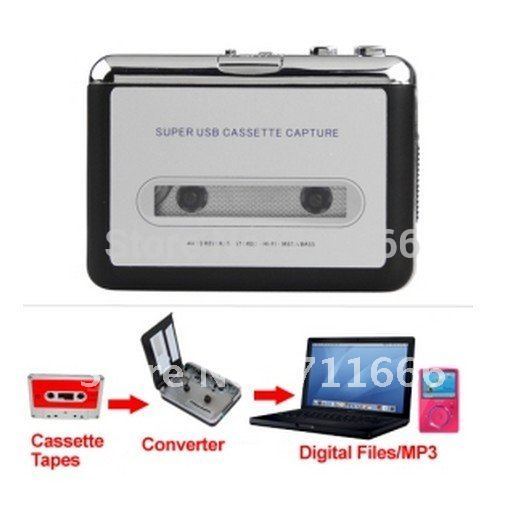 Free shipping!Portable USB Cassette Tape Converter to MP3 CD Player-in ...