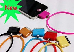 Wholesale - USB cell phone Neck Strap Connector for iphone 3G/3GS for iphone 4 4s for itouch nano hard(China (Mainland))