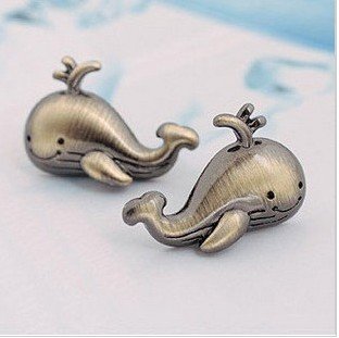 Fashion Hot Sale New Arrival Silver Color Cute Whale Dolph Fashion Earrings E314